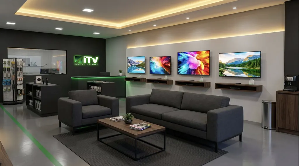 Showroom da iTV com TVs em exposição